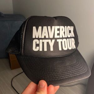 Maverick City Tour white ink on , black, mesh, trucker hat